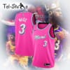 [ Áo Jersey ] Miami Heat - Dwyane Wade (Hồng)